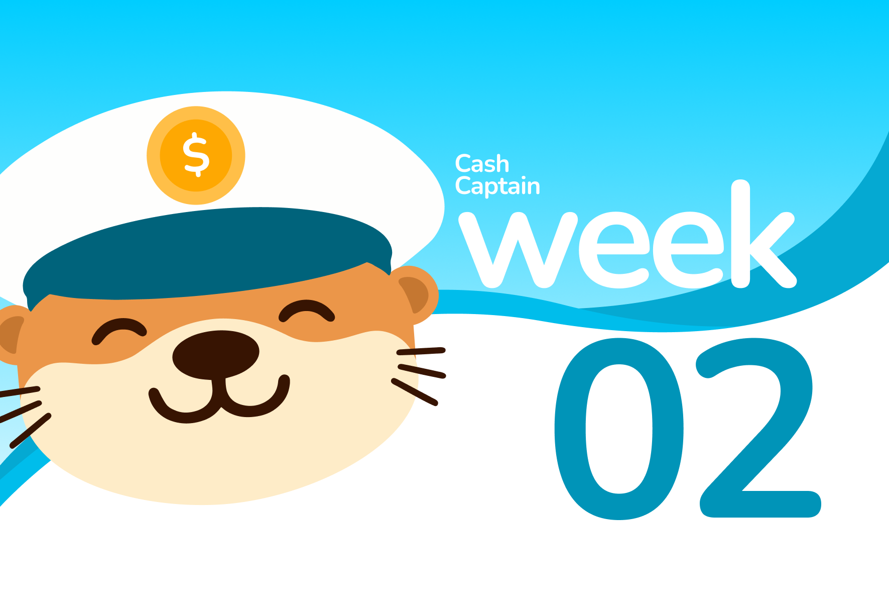 Cash Captain Week 02 changelog cover with mascot