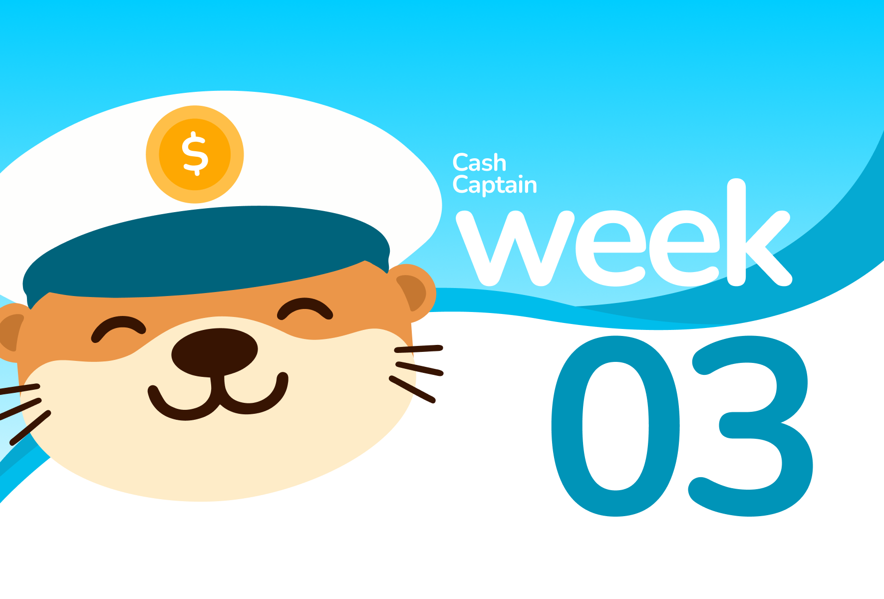 Cash Captain Week 03 changelog cover with mascot